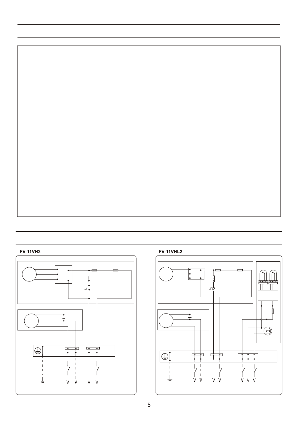 Т³гж 5, General safety information continued, Wiring diagram | Warning | Panasonic FV-11VH2 User Manual | Page 5 / 12