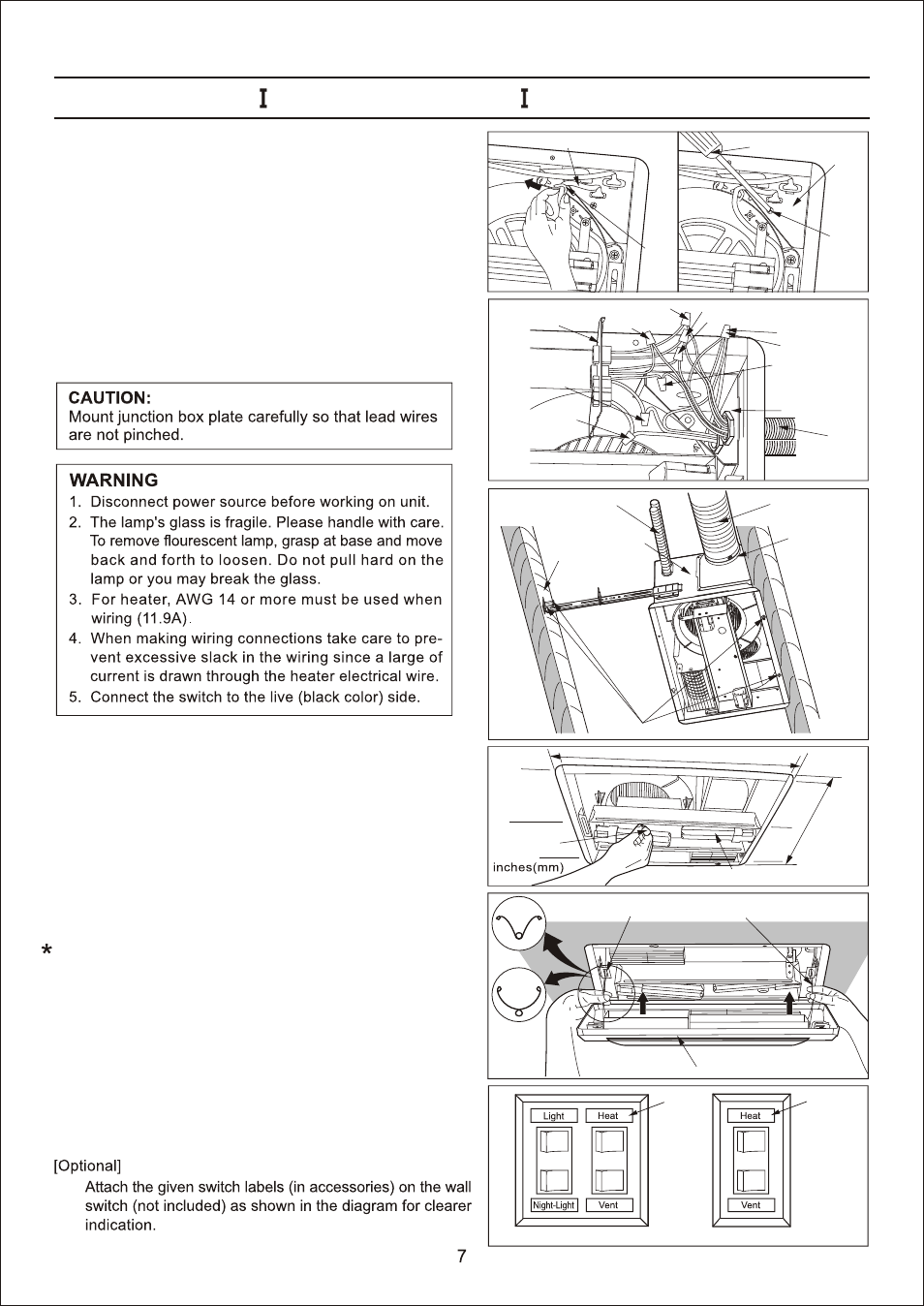 Т³гж 7, Installation (joist mounting- ) continued | Panasonic FV-11VH2 User Manual | Page 7 / 12