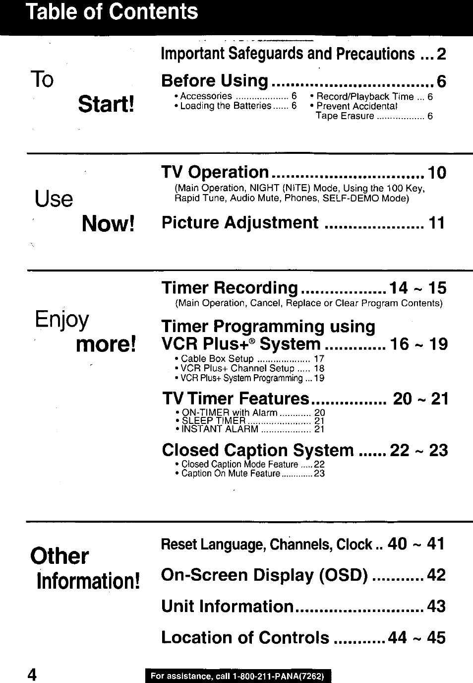 Panasonic PV C2020 User Manual | Page 4 / 52