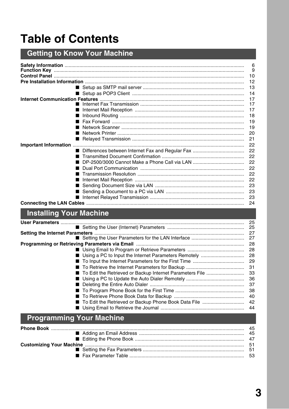 Panasonic 3000 User Manual | Page 3 / 138