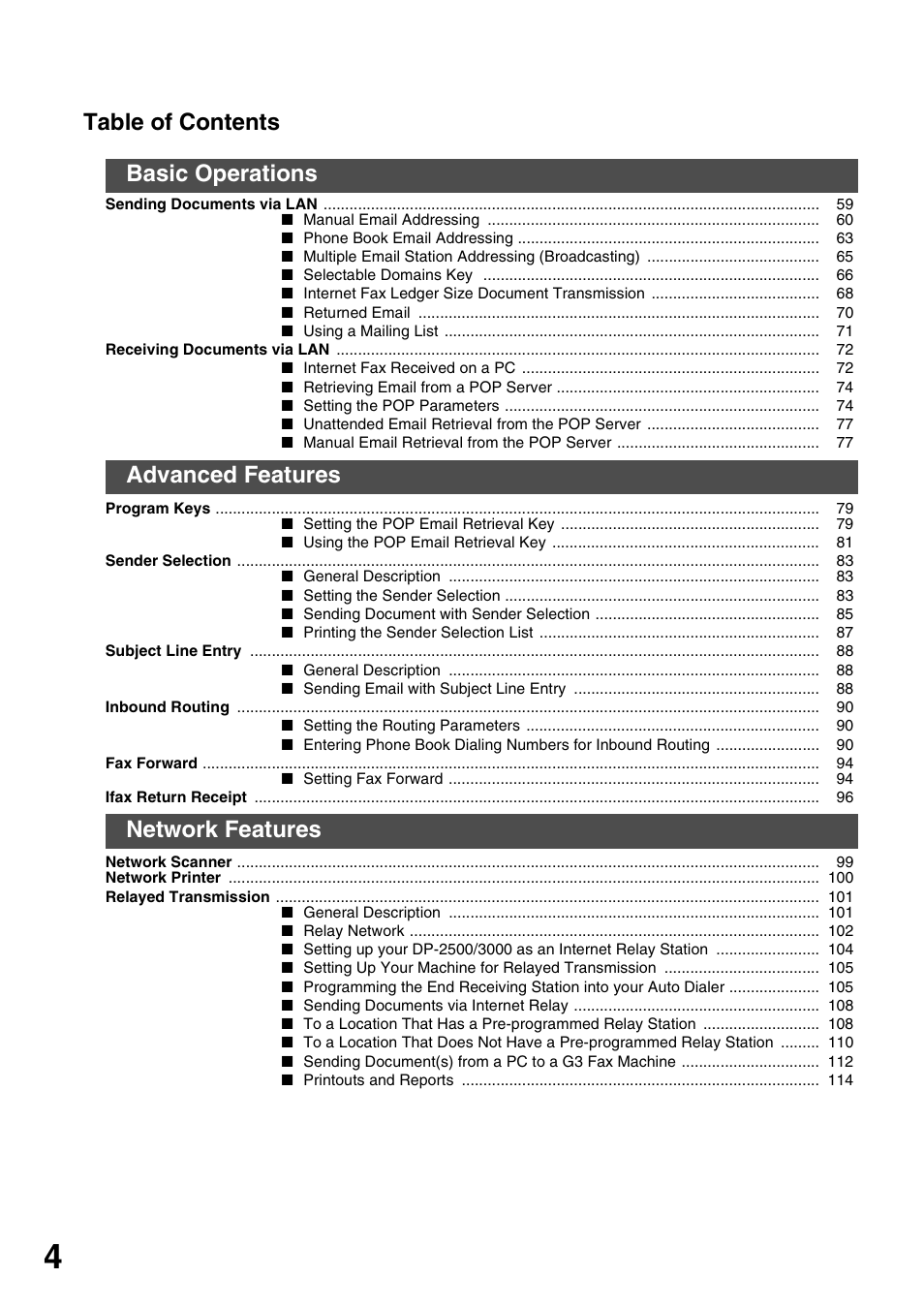 Panasonic 3000 User Manual | Page 4 / 138
