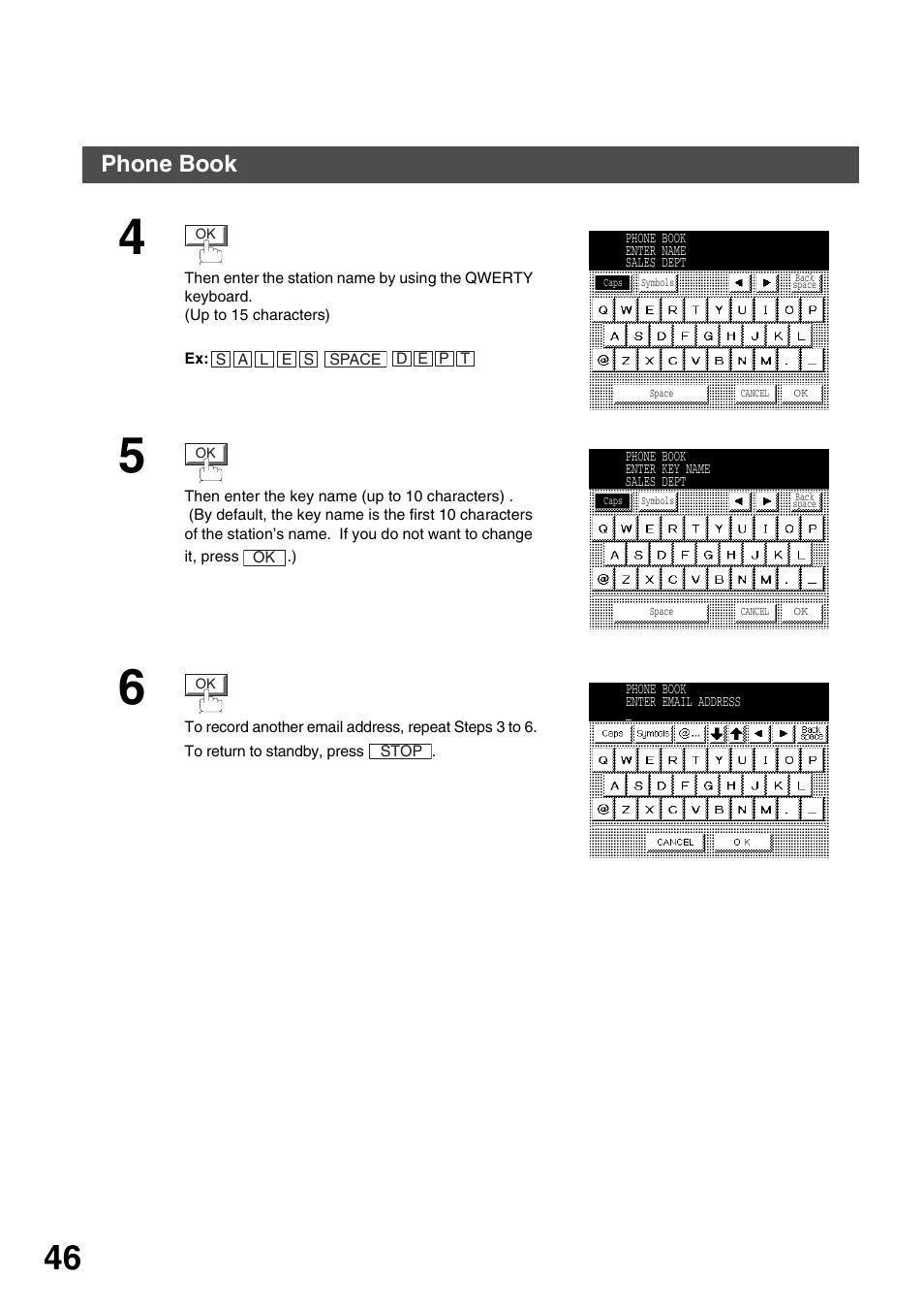 Programming your machine, Phone book | Panasonic 3000 User Manual | Page 46 / 138