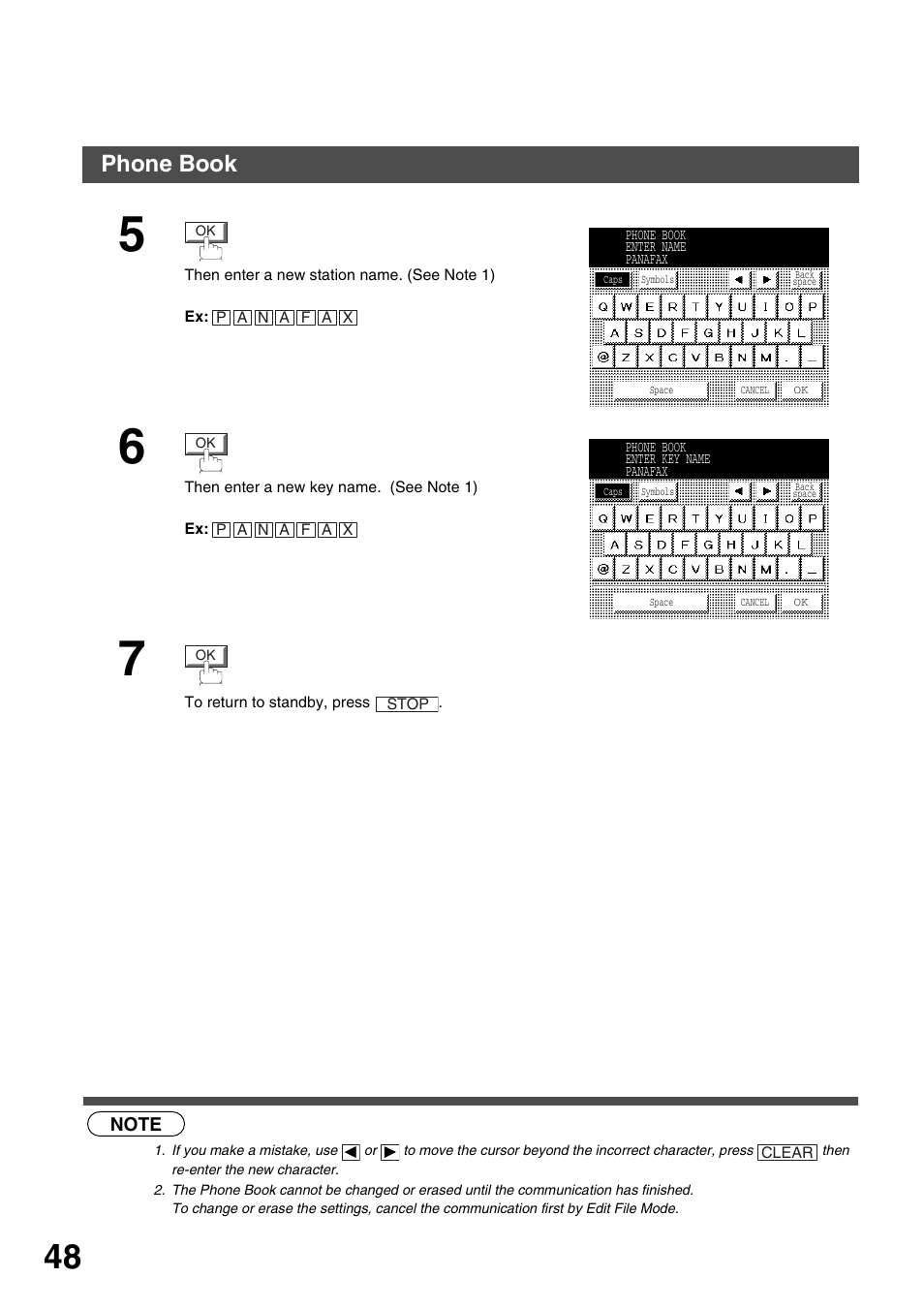 Programming your machine, Phone book | Panasonic 3000 User Manual | Page 48 / 138