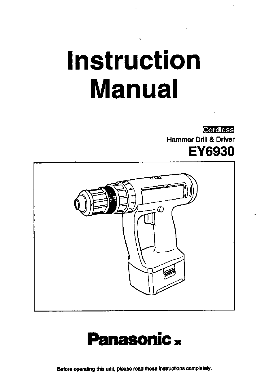 Panasonic EY6930 User Manual | 9 pages