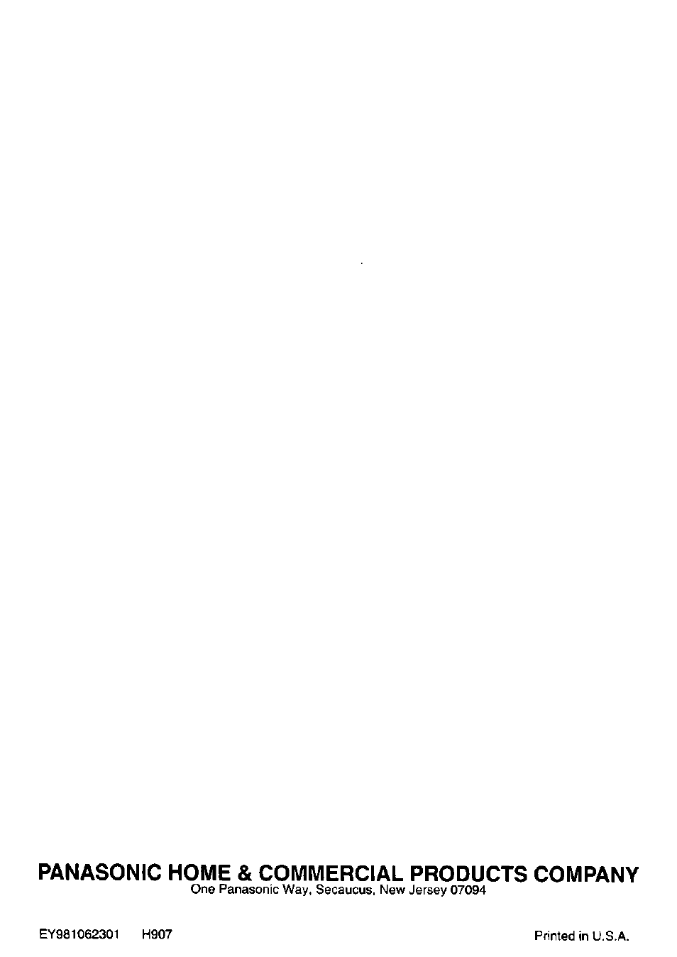 Panasonic home & commercial products company | Panasonic EY6230 User Manual | Page 12 / 12