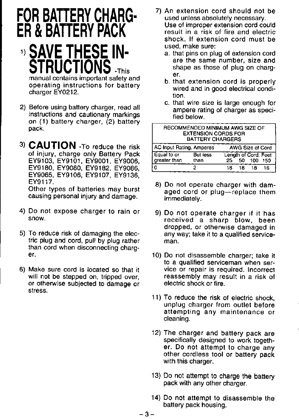 3) caution | Panasonic EY6230 User Manual | Page 4 / 12