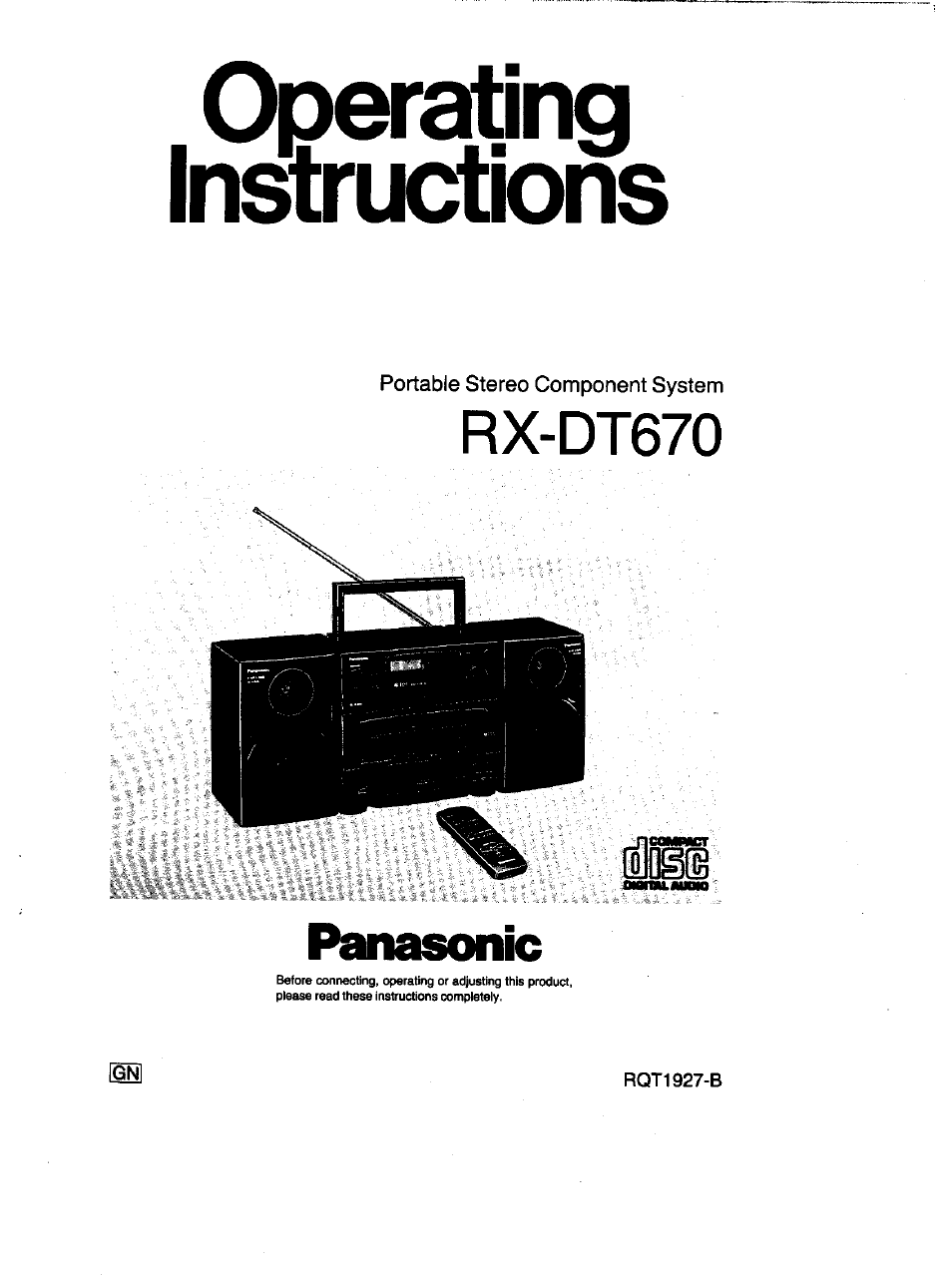 Panasonic RX-DT670 User Manual | 24 pages