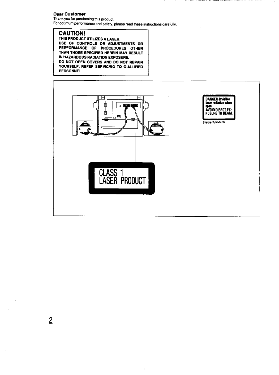 Dear customer, Caution | Panasonic RX-DT670 User Manual | Page 2 / 24