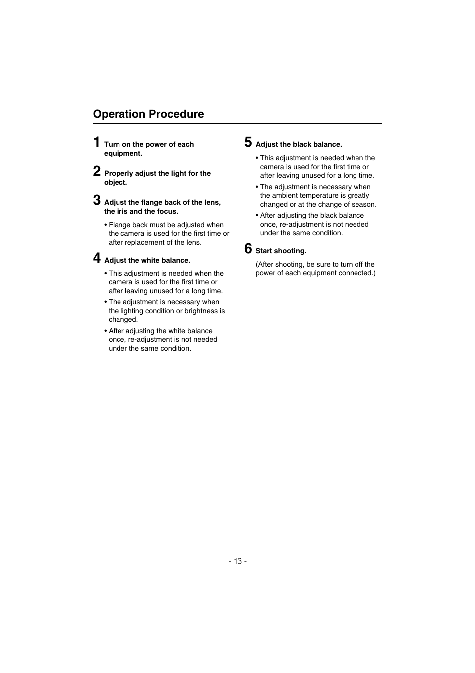 Operation procedure | Panasonic AK-HC910L User Manual | Page 13 / 32