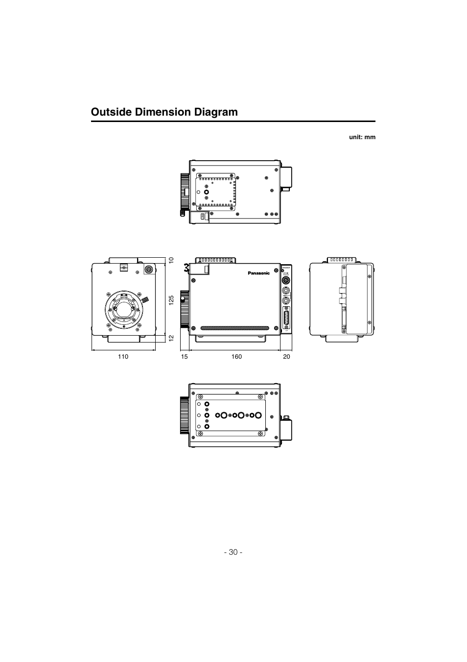 Outside dimension diagram | Panasonic AK-HC910L User Manual | Page 30 / 32