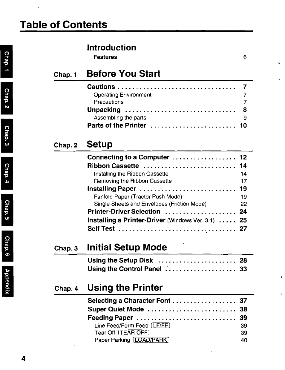 Panasonic KX-P2023 User Manual | Page 4 / 88