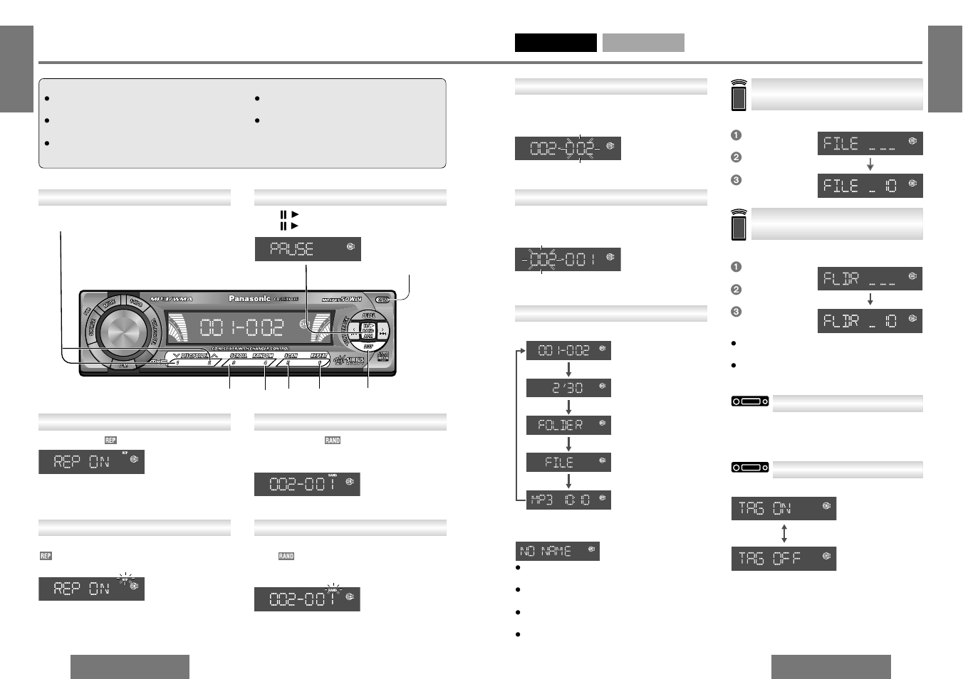 Mp3/wma player | Panasonic CQ-DF203U User Manual | Page 11 / 25