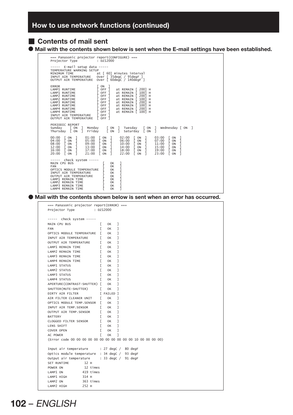 102 – english | Panasonic PT-D12000U User Manual | Page 102 / 138