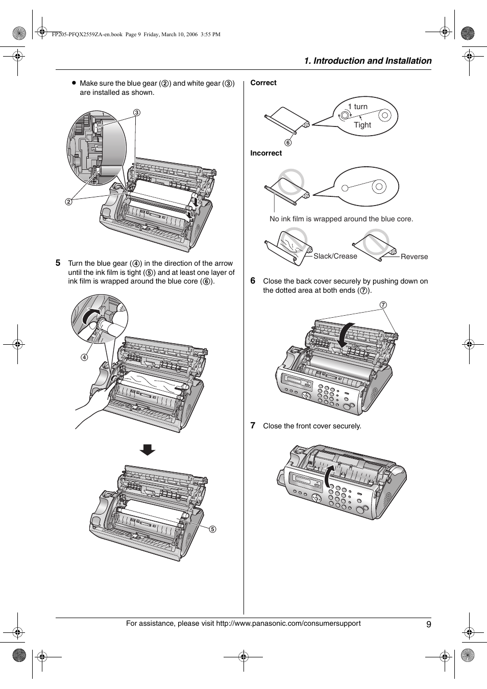 Panasonic KX-FP205 User Manual | Page 9 / 56