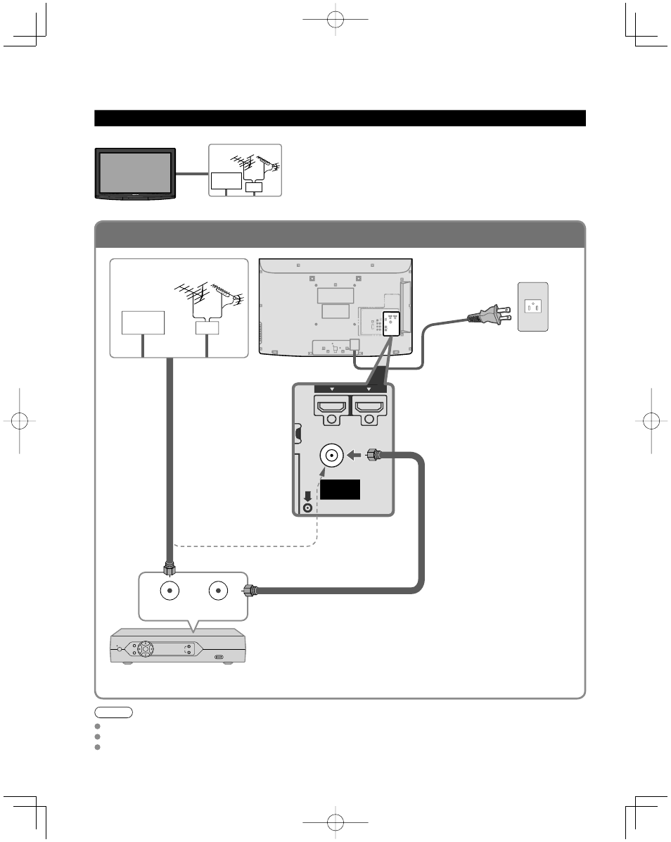 Basic connection, 10 to connect the antenna terminal and cable box, Example 1 | Panasonic TC-26LX14 User Manual | Page 10 / 58