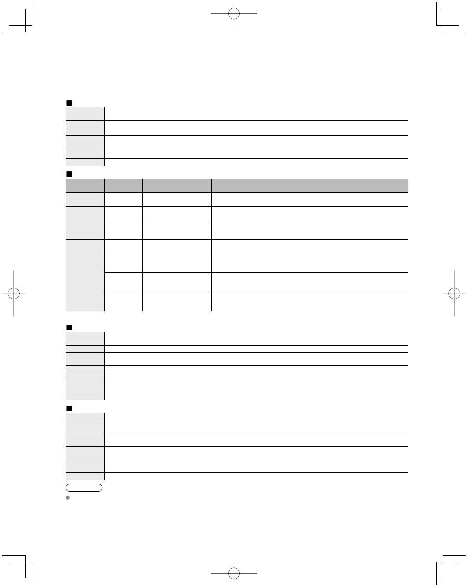 Faqs, etc, Ratings list for lock | Panasonic TC-26LX14 User Manual | Page 44 / 58