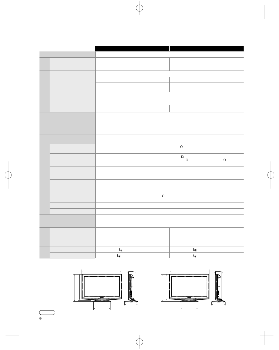 Specifications | Panasonic TC-26LX14 User Manual | Page 52 / 58