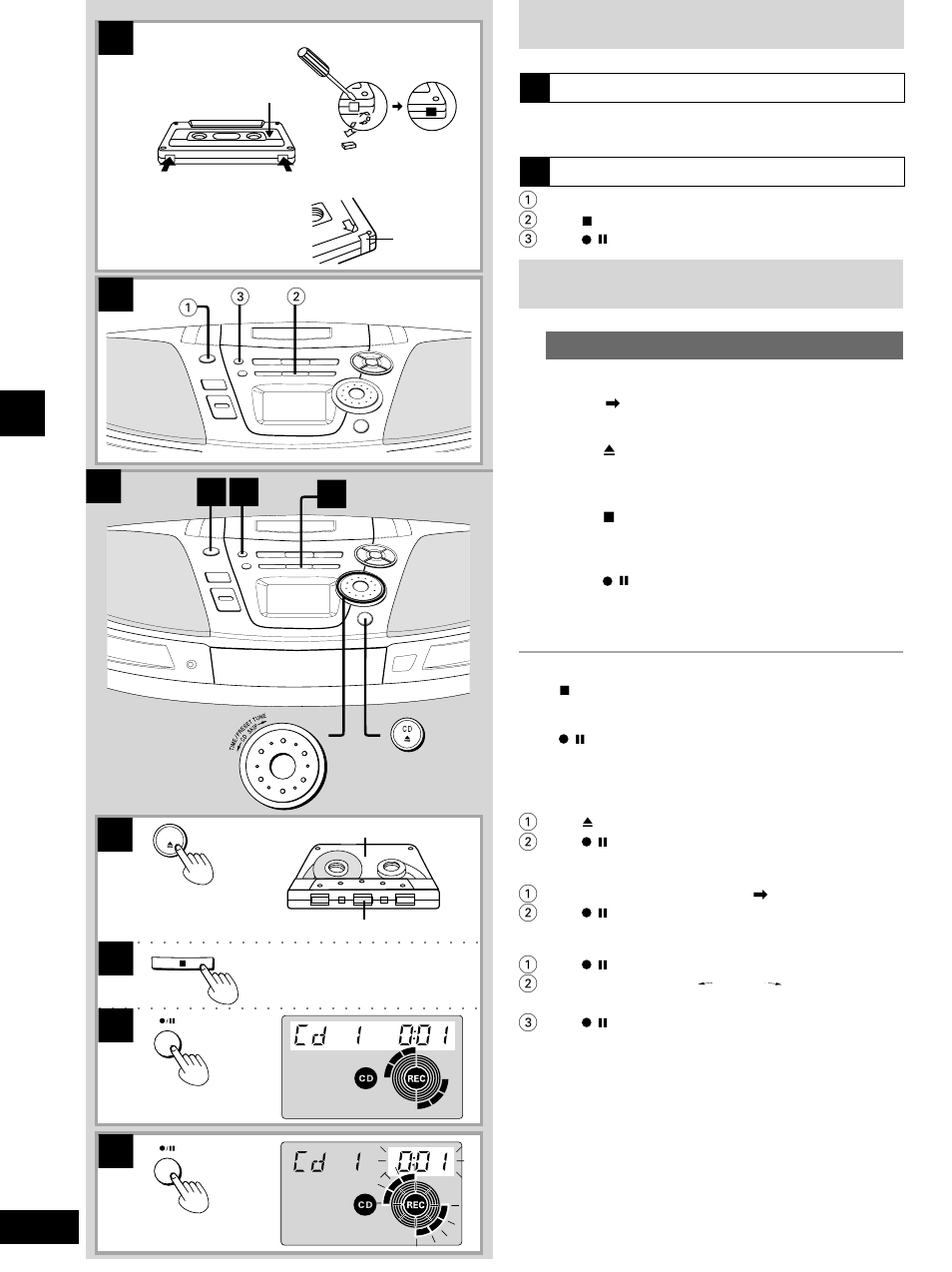 Recording cds | Panasonic RX-ES20 User Manual | Page 14 / 20