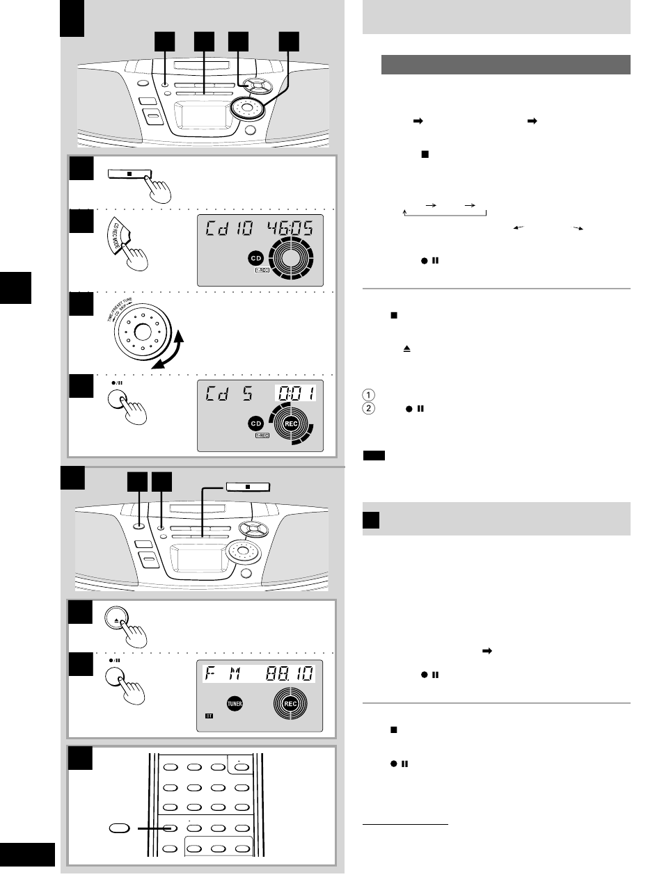 Recording the radio | Panasonic RX-ES20 User Manual | Page 16 / 20