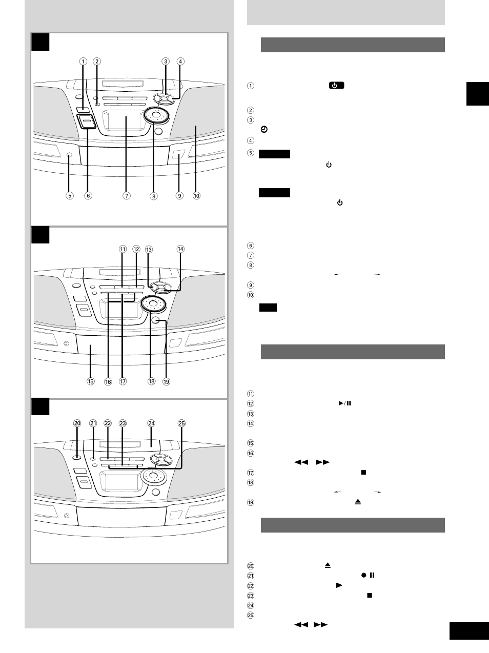 Location of controls | Panasonic RX-ES20 User Manual | Page 5 / 20