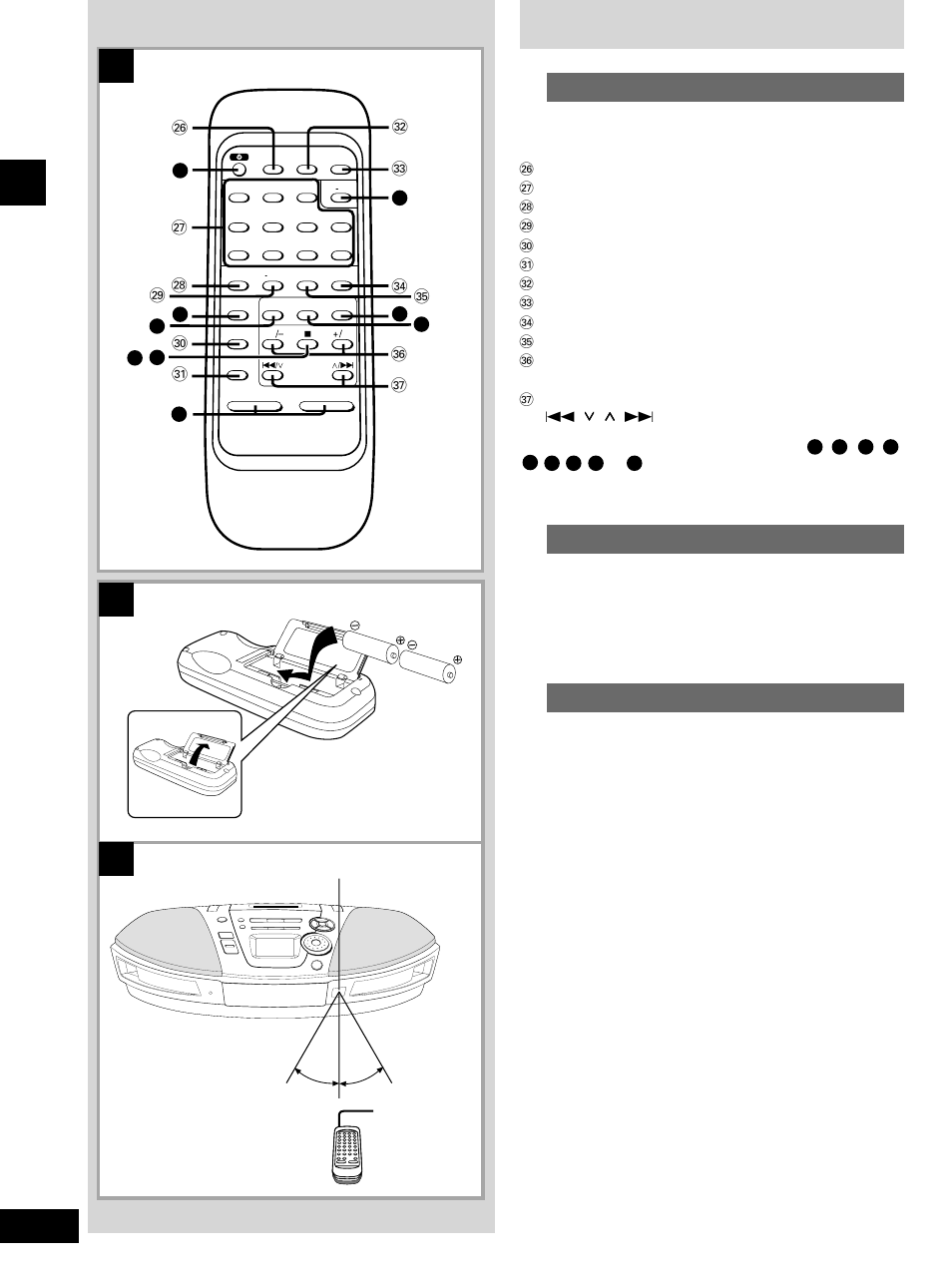 The remote control | Panasonic RX-ES20 User Manual | Page 6 / 20