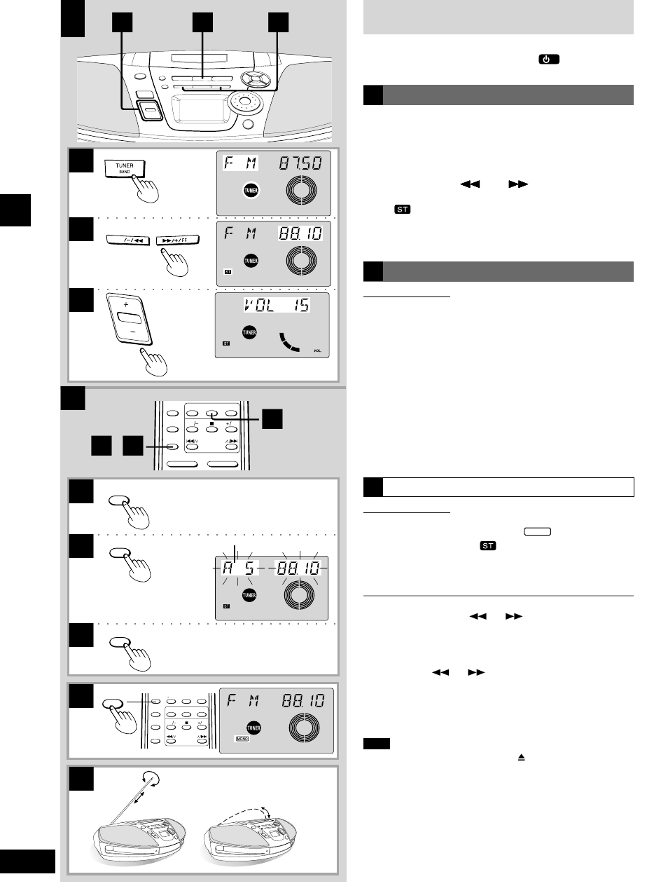 Listening, The radio, Ab c | Panasonic RX-ES20 User Manual | Page 8 / 20