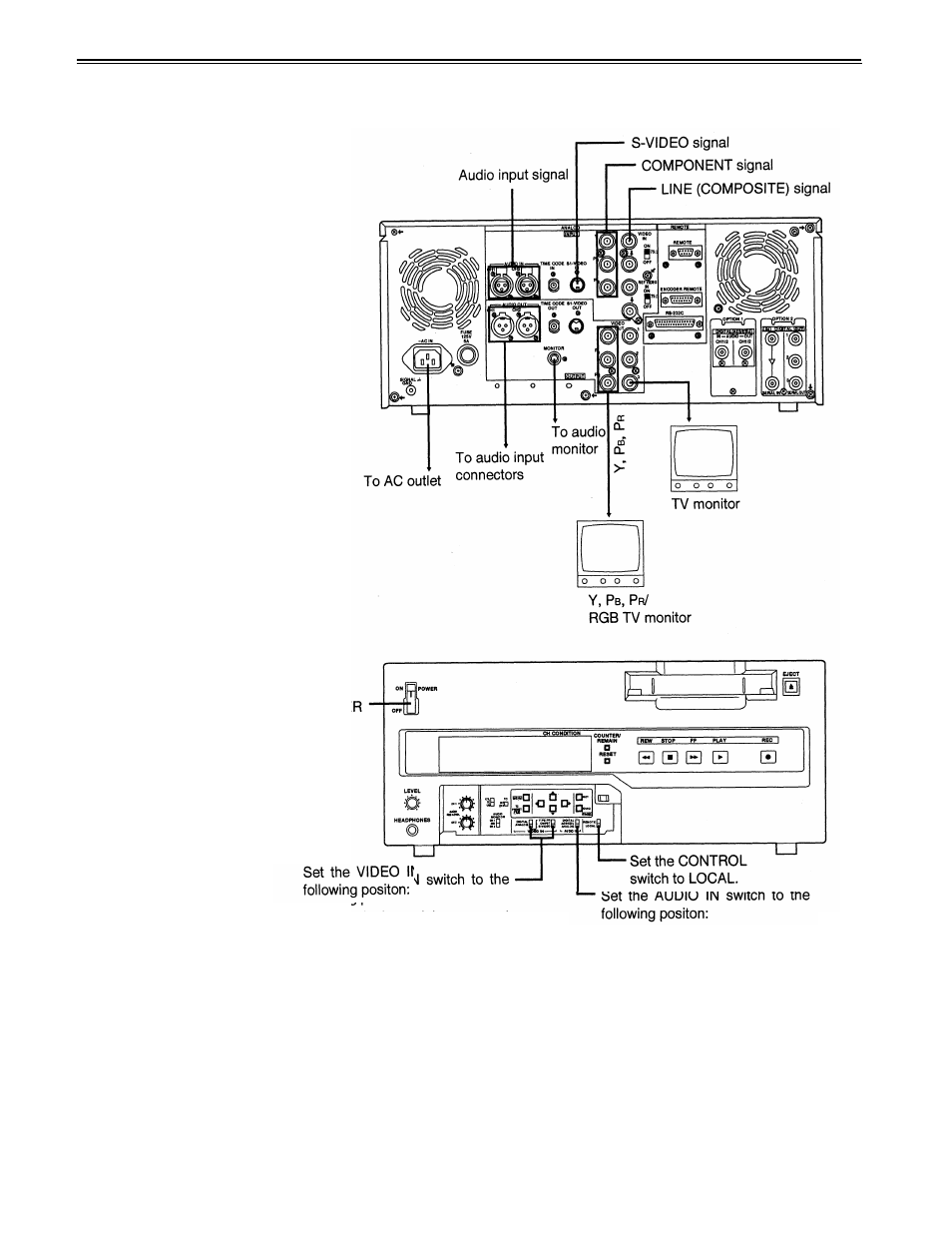 When recording/playback using 1 unit | Panasonic AJ-D650 User Manual | Page 15 / 65