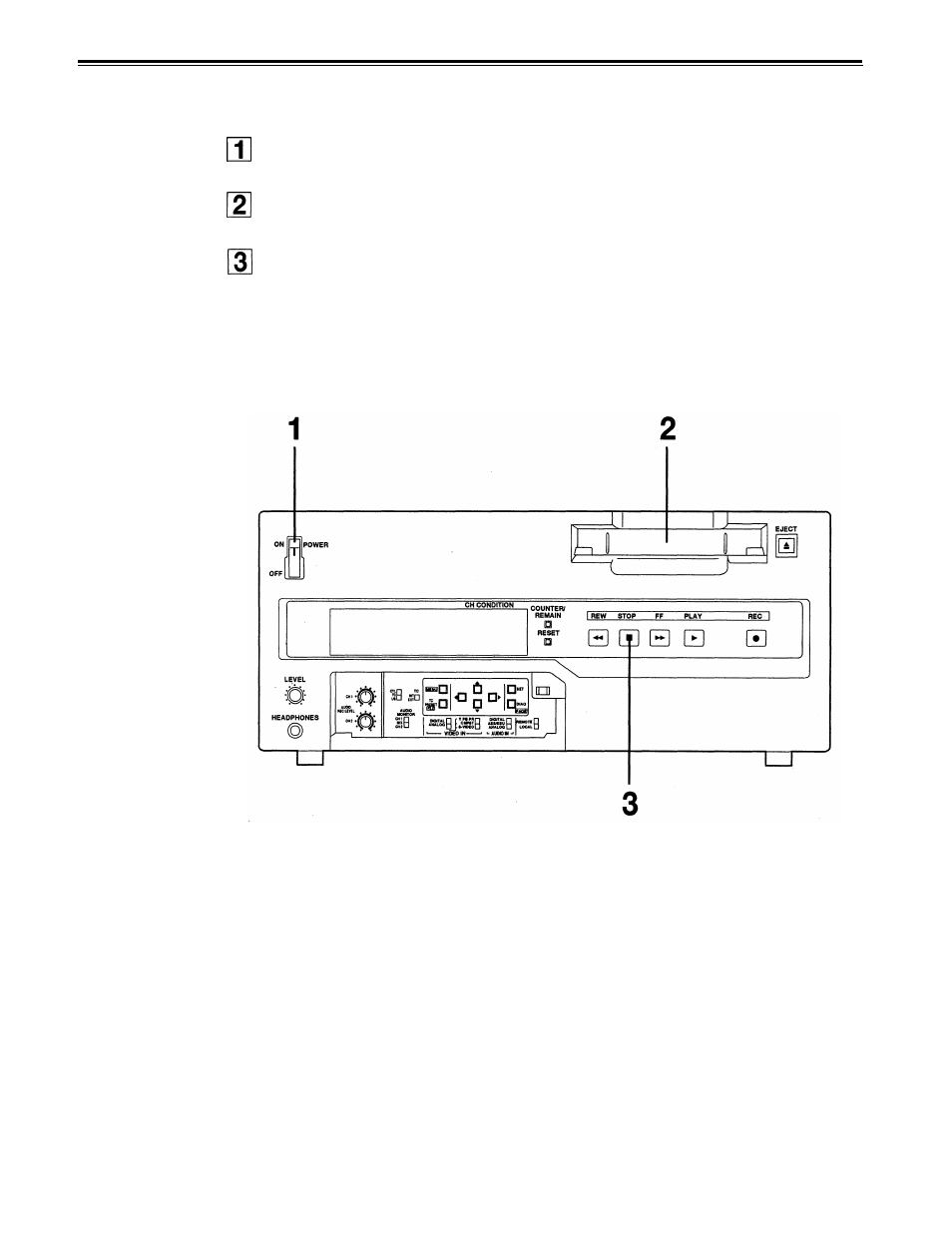 Switching on the power/inserting the cassette | Panasonic AJ-D650 User Manual | Page 21 / 65