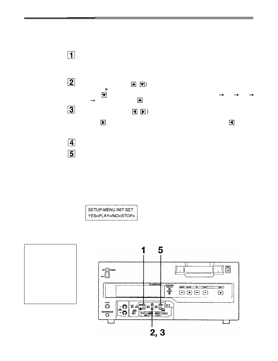 Setup (default settings) | Panasonic AJ-D650 User Manual | Page 25 / 65