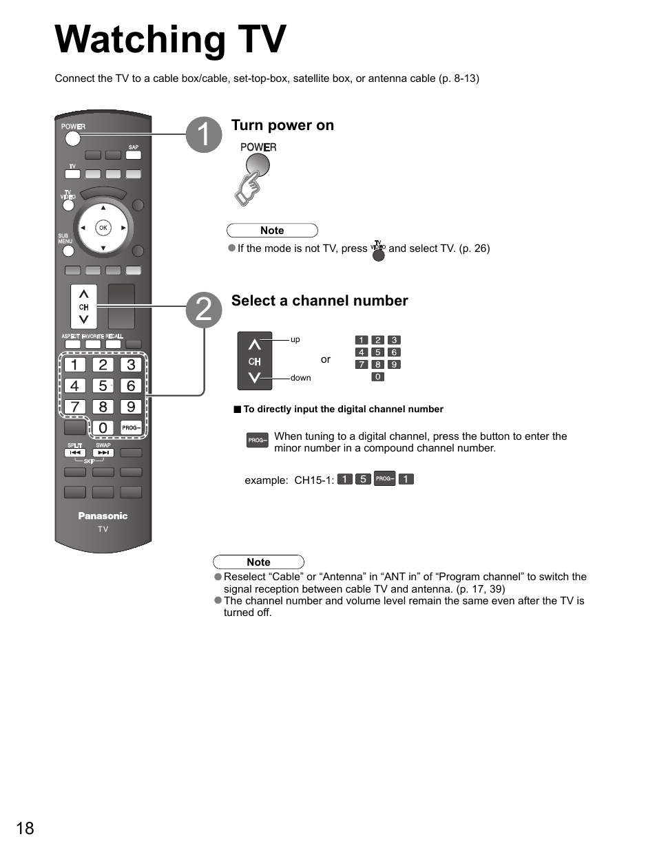 Watching tv | Panasonic VIVA TH-65PZ750U User Manual | Page 18 / 73