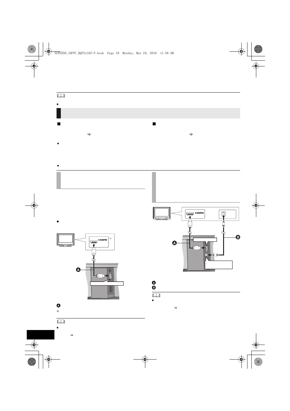 Connections, Connection to a tv, Basic connection (with an arc compatible tv) | Panasonic RQTX1165-1P User Manual | Page 10 / 28