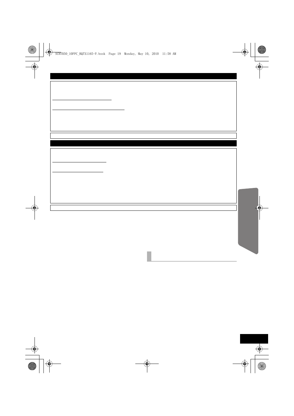 Product service, Product information | Panasonic RQTX1165-1P User Manual | Page 19 / 28