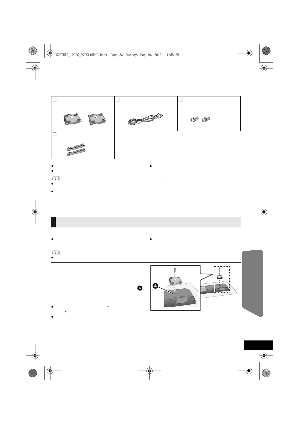 Components, Installation procedure, Attaching the wall mount brackets | Panasonic RQTX1165-1P User Manual | Page 23 / 28