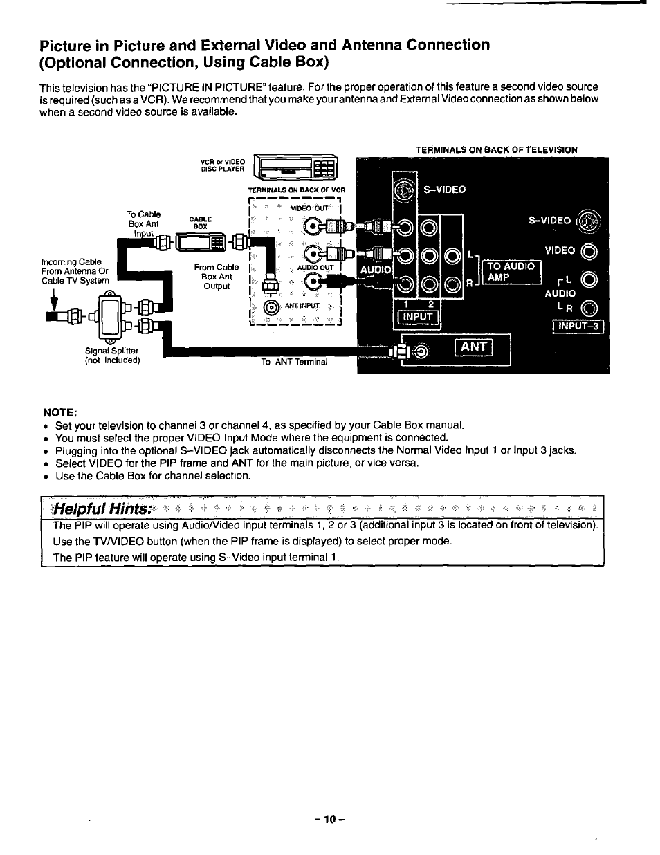 Note, Helpful hints: ■ t < t g .1 | Panasonic CT-36SF24 User Manual | Page 10 / 36