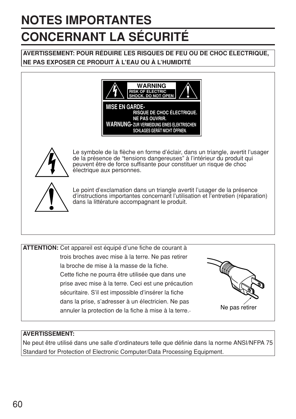 Panasonic PT-D5500U User Manual | Page 60 / 68