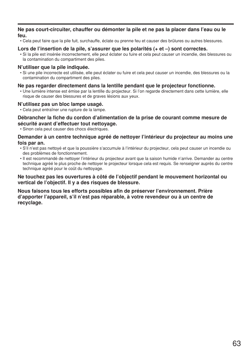 Panasonic PT-D5500U User Manual | Page 63 / 68