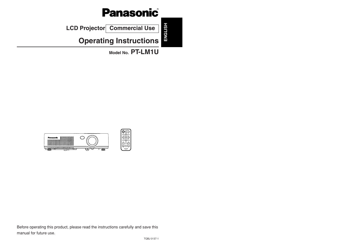 Panasonic PT-LM1U User Manual | 36 pages