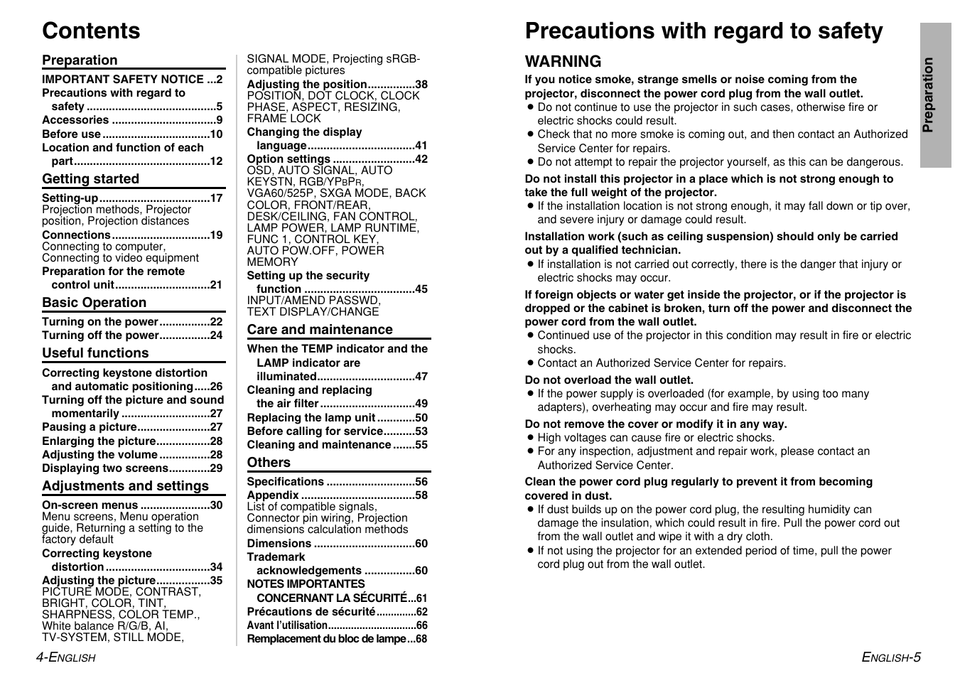 Panasonic PT-LM1U User Manual | Page 3 / 36