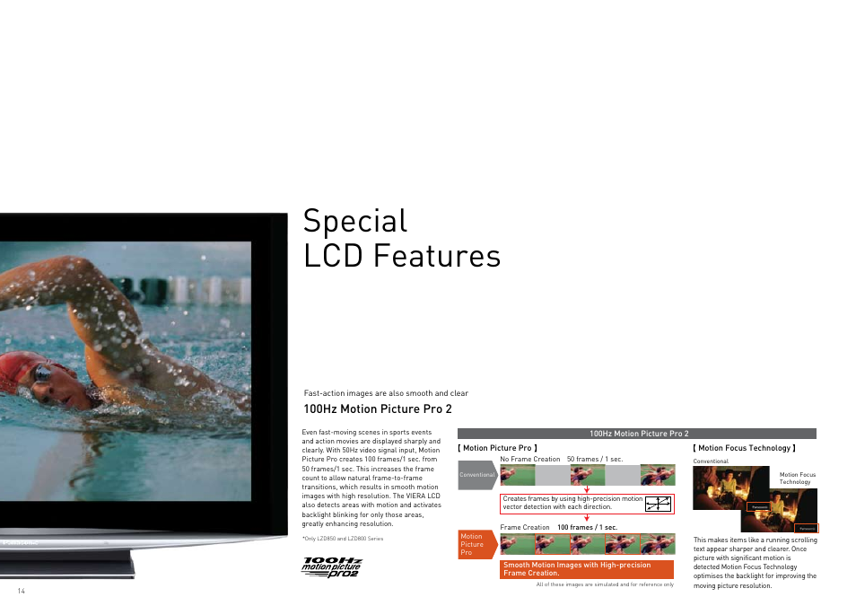 Special lcd features | Panasonic Viera TY-WK42PR4W User Manual | Page 14 / 52