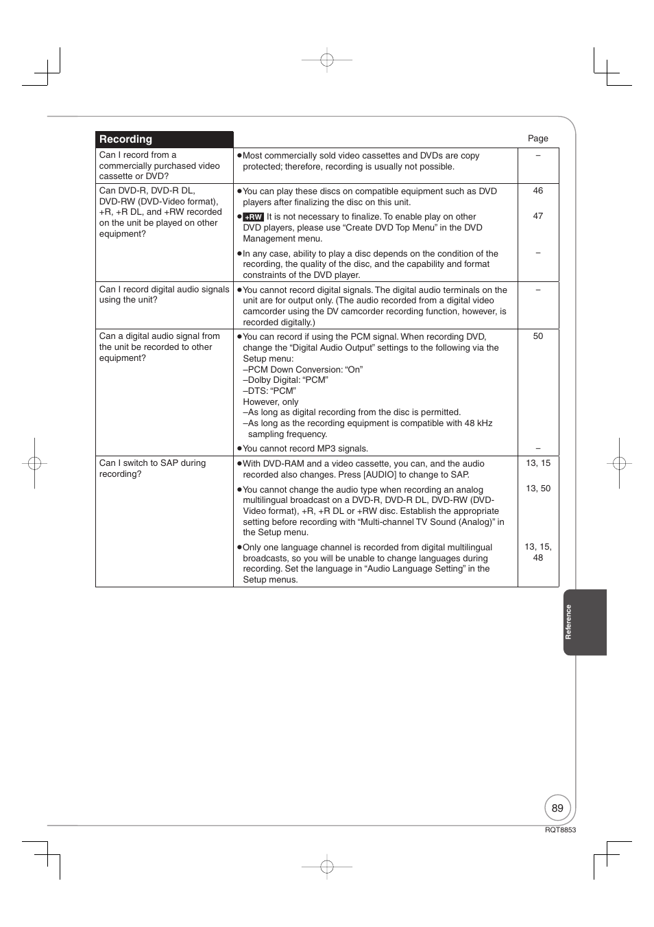 Panasonic DIGA DMR-EZ47V User Manual | Page 89 / 100