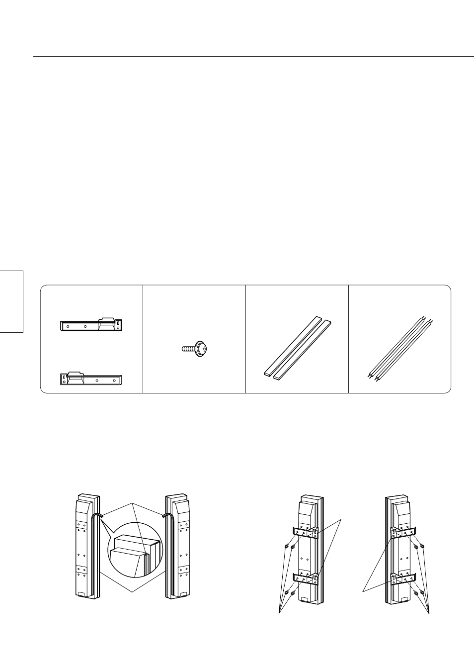 Accessoires mesure de sécurité lnstallation, Fixez les éponges sur les enceintes, Fixez les supports de montage sur les enceintes | Panasonic TY-SP42P5-K User Manual | Page 10 / 24