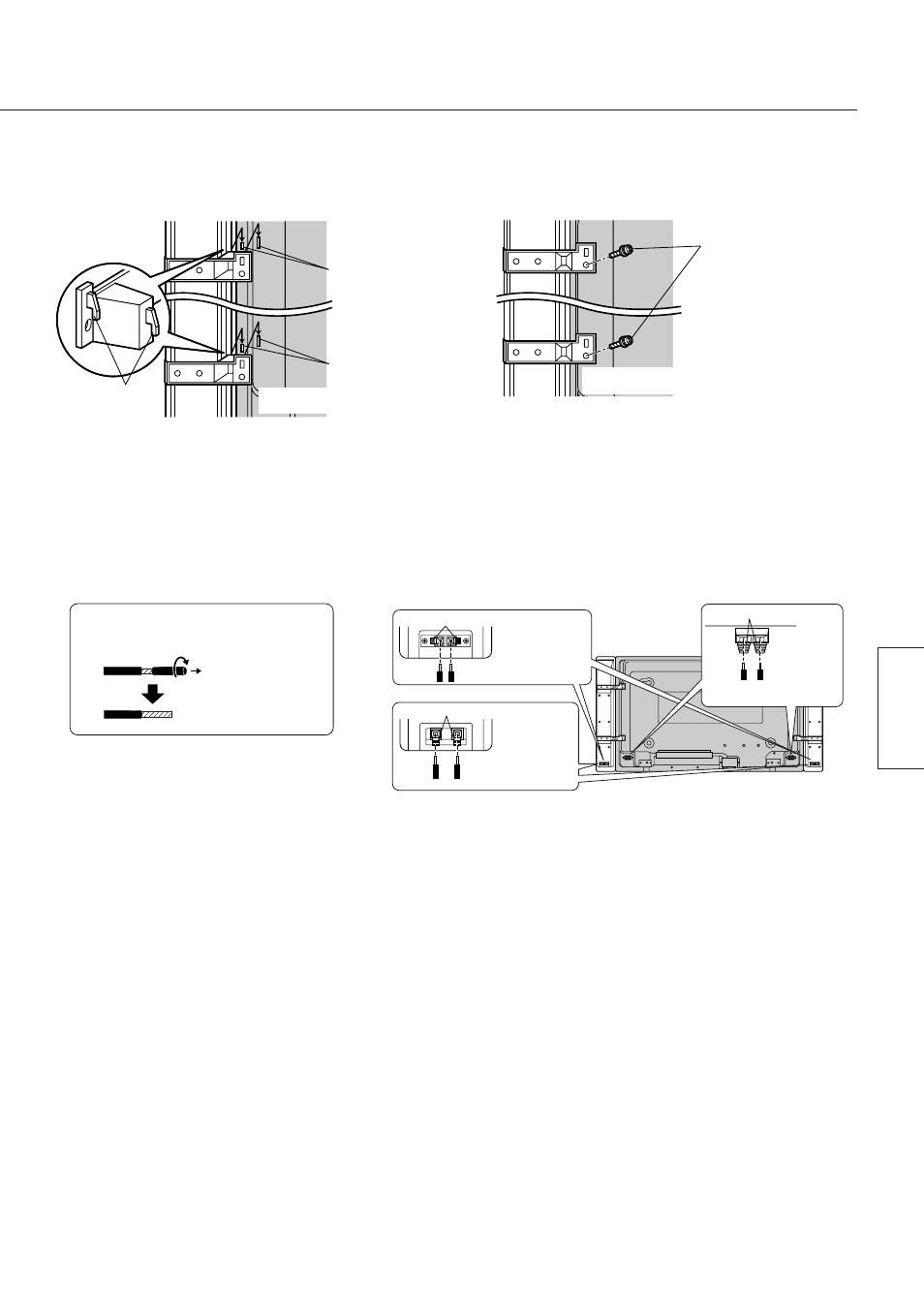 Notas sobre el uso, Asegure los altavoces en su lugar, Conecte los cables de altavoz | Espa ñ ol | Panasonic TY-SP42P5-K User Manual | Page 13 / 24