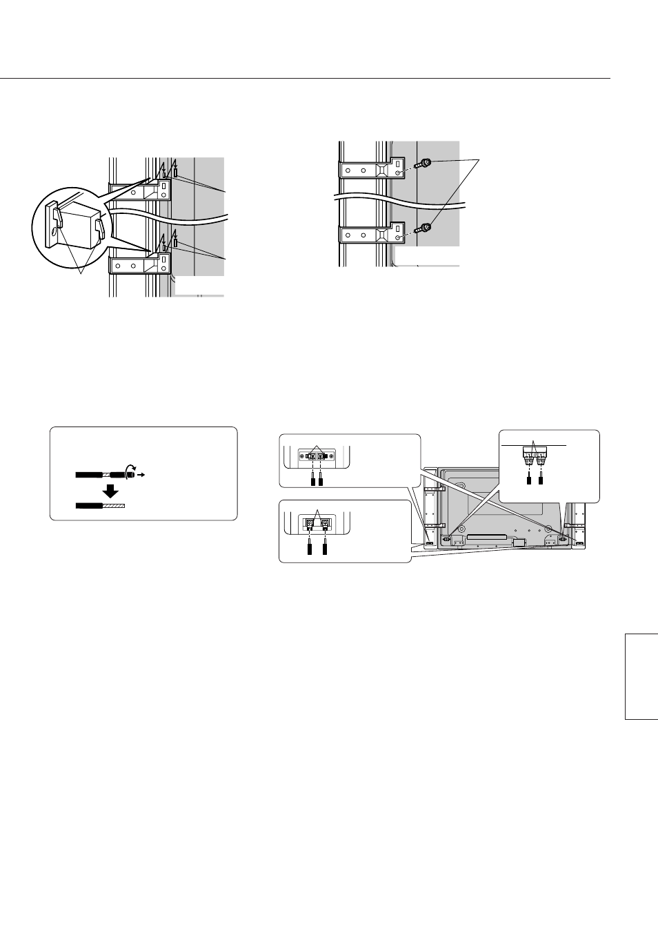 Bemærkninger vedrørende brug, Fastspænd højttalerne, Montér højttalerne på widescreen-plasmaskærmen | Tilslut højttalerkablerne, Dansk | Panasonic TY-SP42P5-K User Manual | Page 17 / 24