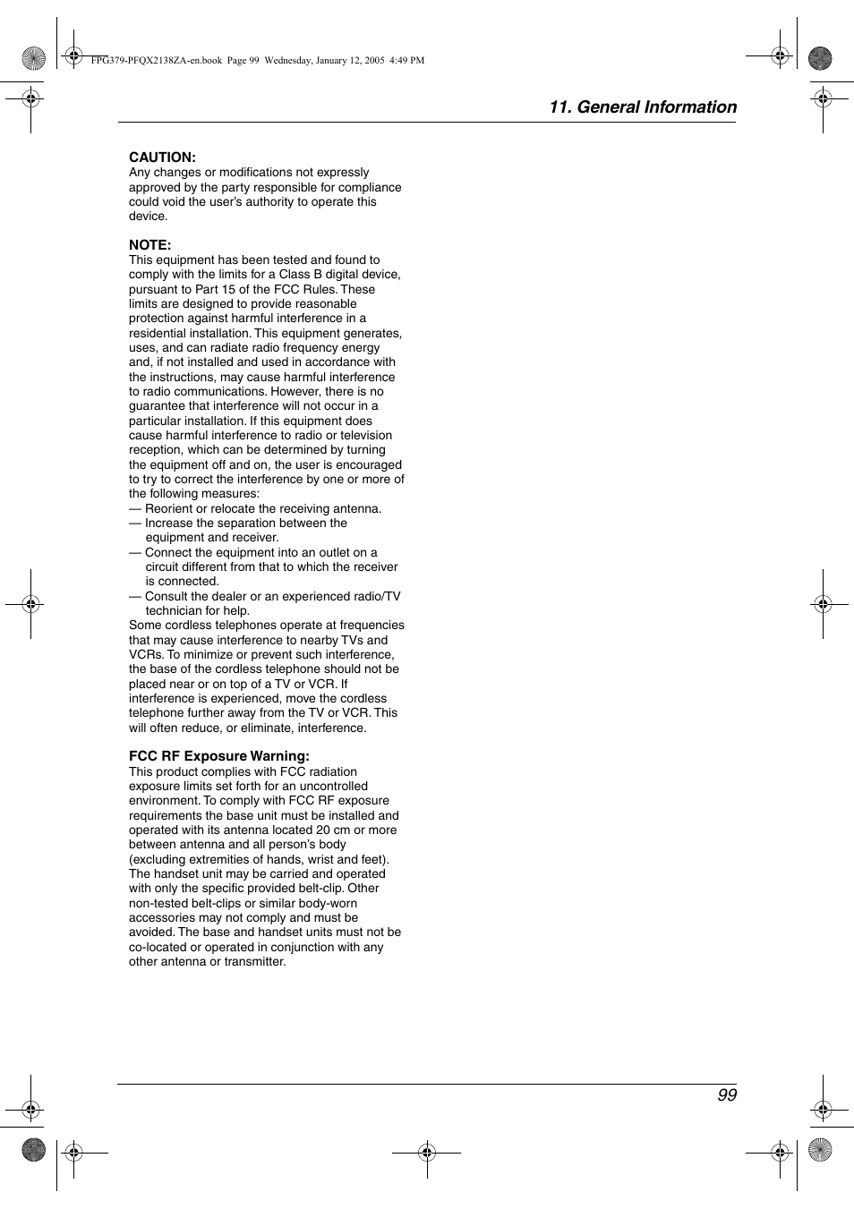 General information 99 | Panasonic KX-FPG378 User Manual | Page 101 / 110