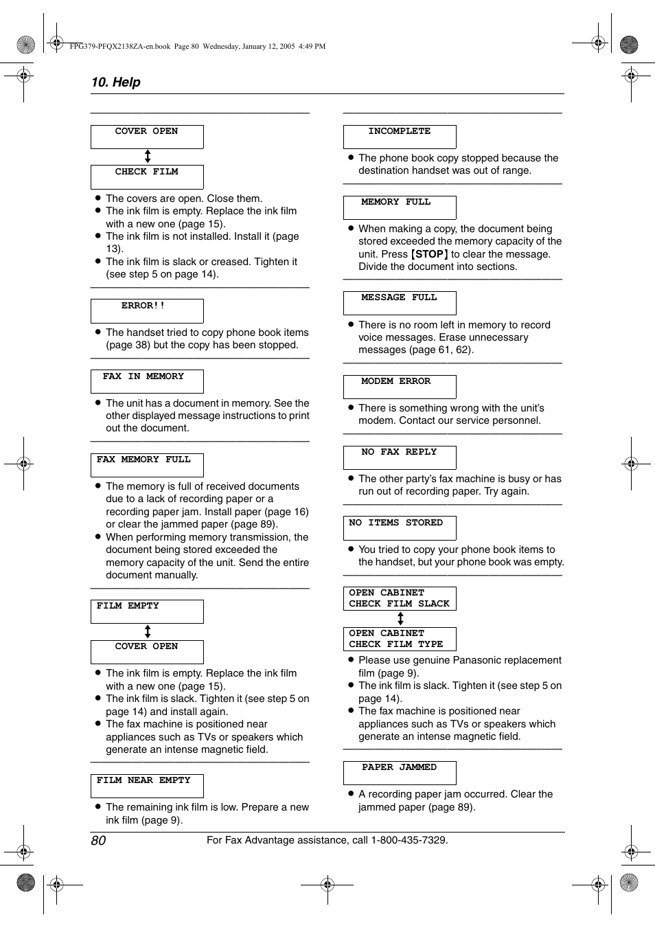 Help 80 | Panasonic KX-FPG378 User Manual | Page 82 / 110