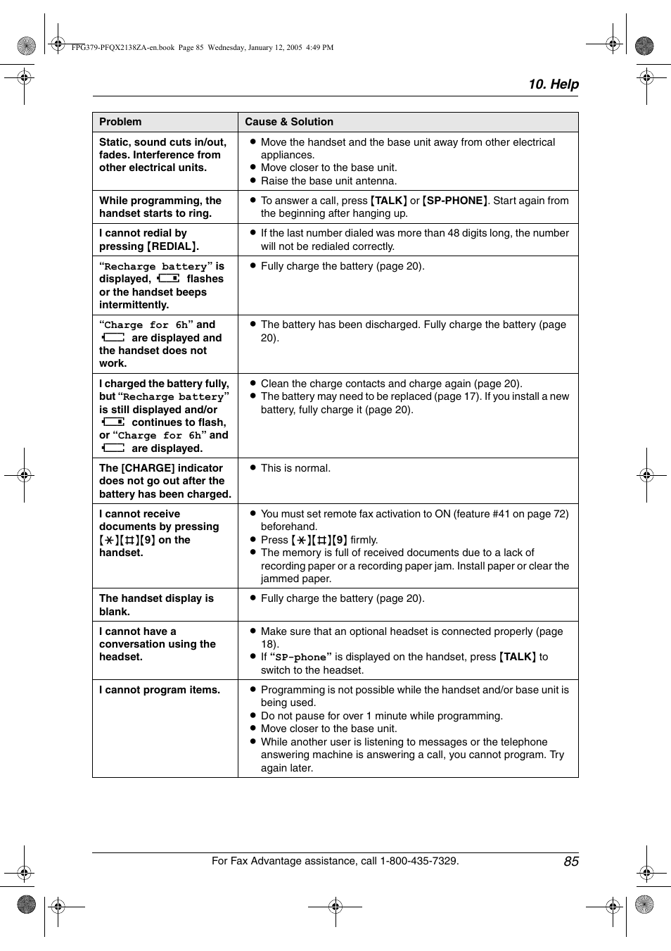 Help 85 | Panasonic KX-FPG378 User Manual | Page 87 / 110