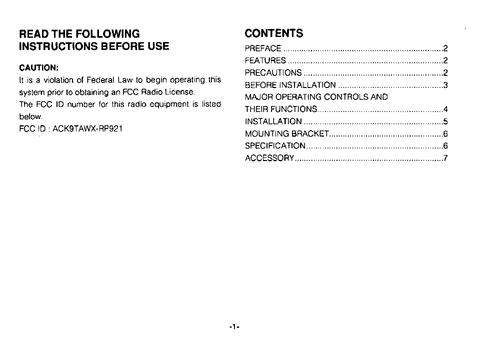 Panasonic RAMSA WX-RP921 User Manual | Page 3 / 10