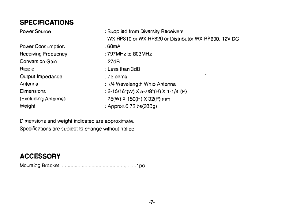 Panasonic RAMSA WX-RP921 User Manual | Page 9 / 10