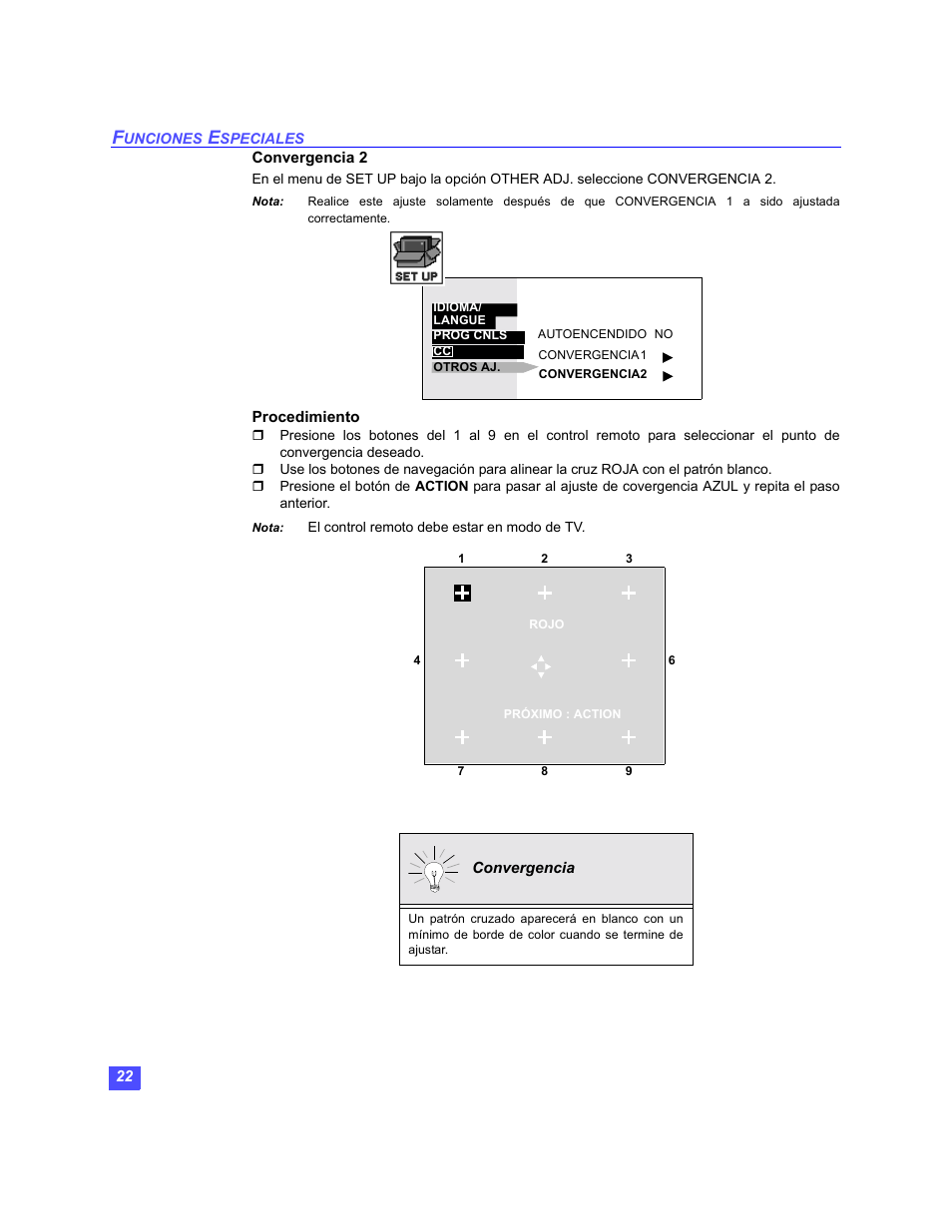 Convergencia 2 | Panasonic PT-47WX49 User Manual | Page 52 / 58