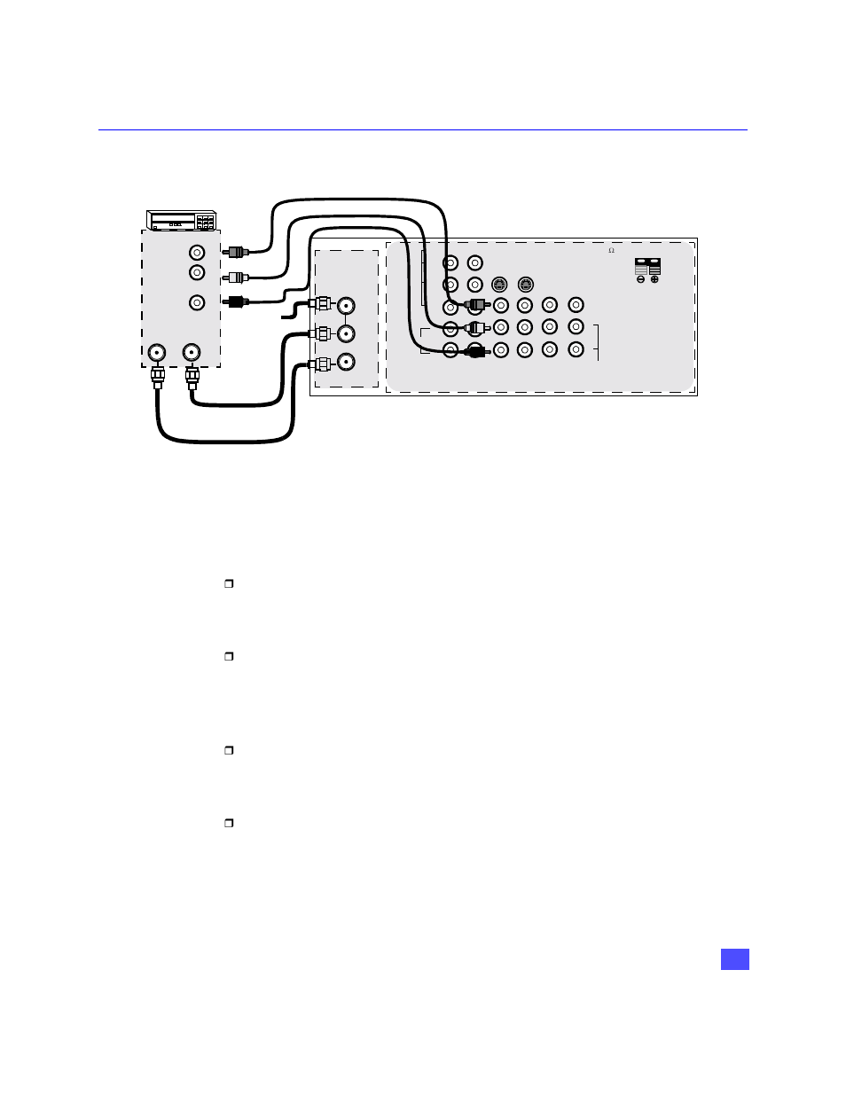 Optional equipment connections, Vcr connection, Nstallation | Viewing a television program procedure, Viewing a video procedure, Recording a television program procedure | Panasonic PT-47WX49 User Manual | Page 8 / 58